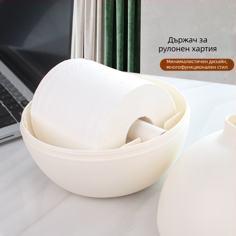 Кръгла матова кутия за салфетки, PP материал, модел Ball tissue box, 32 броя, мултифункционална поставка за салфетки, стил модерна простота.