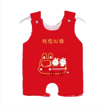 Бебешка памучна коремна лента — дебела топла жилет-стил коремна защита с мультяшен принт, памучна подплата и пълнеж, за 0–3 г