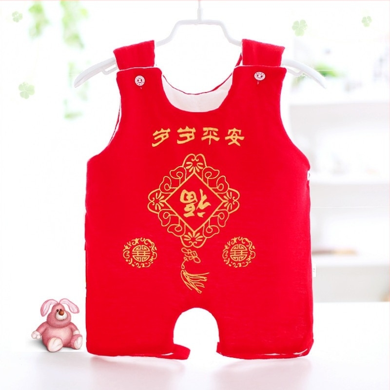 Бебешка памучна коремна лента — дебела топла жилет-стил коремна защита с мультяшен принт, памучна подплата и пълнеж, за 0–3 г