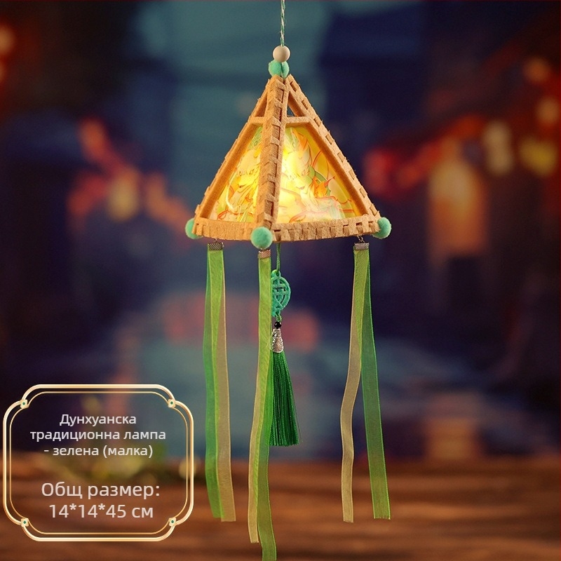 DIY триъгълен фенер с карикатурен китайски класически стил и звукоабсорбиращи панели; машино- и ръчна изработка