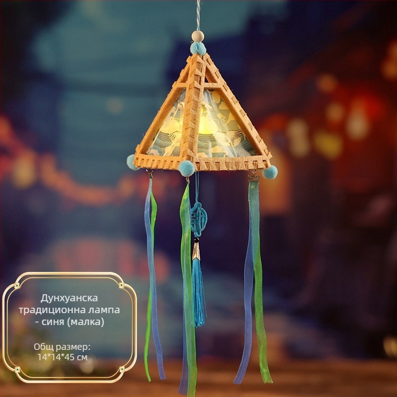 DIY триъгълен фенер с карикатурен китайски класически стил и звукоабсорбиращи панели; машино- и ръчна изработка