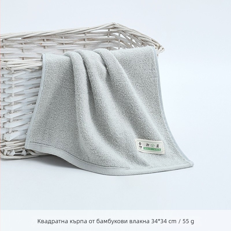 Бебешка квадратна кърпа за лице от бамбук с бродирано лого, 60g, 32 нишки, слуб прежда