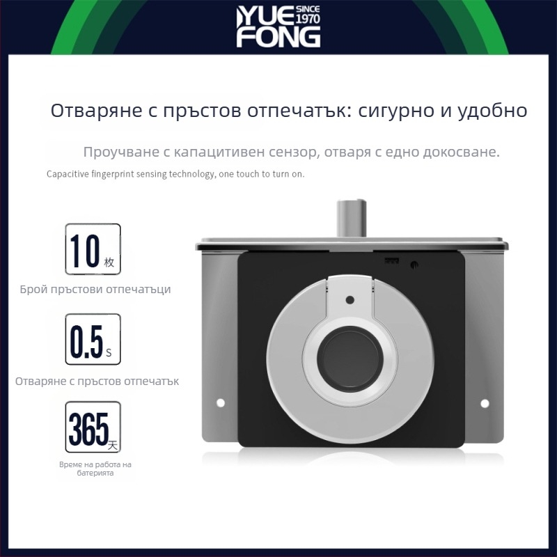 Кутия за бижута със заключване с пръстов отпечатък, модел DWS9, цинкова сплав + ABS, Guangdong Fengmai's, модерен минималистичен дизайн
