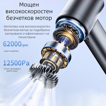 Автомобилна прахосмукачка с мощно всмукване, безжична ръчна, компактна и преносима, с функции на всмукване и духане