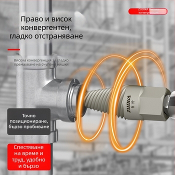 Екстрактор за водопроводни тръби, хромолибденова стомана, марка Left card, тегло 0.2