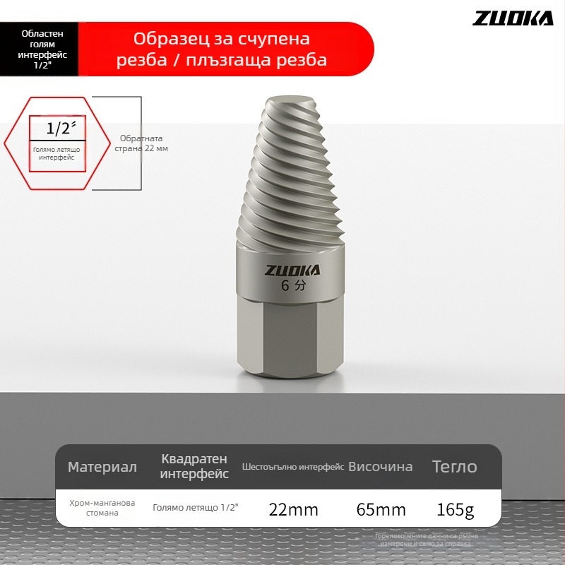 Екстрактор за водопроводни тръби, хромолибденова стомана, марка Left card, тегло 0.2