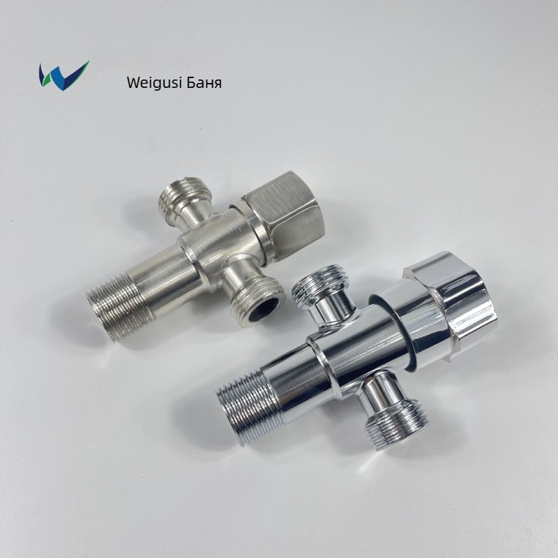 K201 тройно-ъглов вентил от неръждаема стомана | един вход, два изхода | за тоалетна и водонагревател | ръчна инсталация