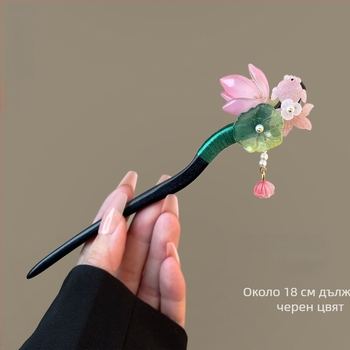 Дървена щипка за коса в нов китайски стил, флорална форма, аксесоар за глава, лансирана пролет 2025