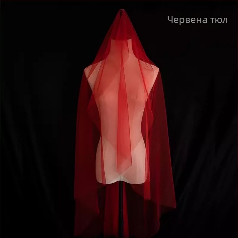 Булчински мрежест воал - У-образна форма, двуслоен, ретро стил, персонализирана обработка