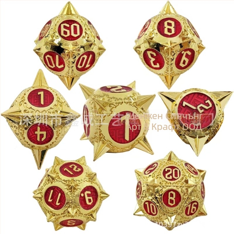 Метален комплект зарове за D&D | цинкова сплав | 20-странични | Xincheng | 100 броя | възможност за персонализация