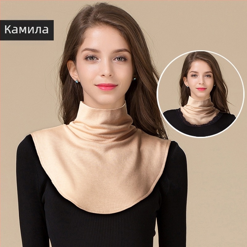 Дамска коприна декоративна яка с магнитно разединяем дизайн, подплата от коприна Мулберри, корейски стил, за зимни якета