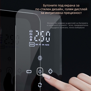 Автомобилна помпа за гуми с цифров дисплей, 12V, 80W, 35 л/мин, USB зареждане