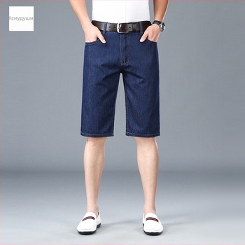 Мъжки памук-полиестер къси панталони, средна дължина, права кройка, летен сезон 2024, 72% памук / 26% полиестер / 2% полиуретанов еластичен влакна