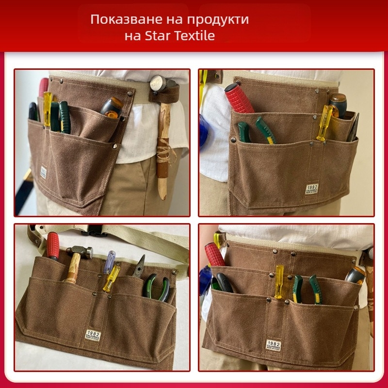 Чанта за инструменти на колан (много джобове; усилена и издръжлива; за електротехници; за работа на открито)
