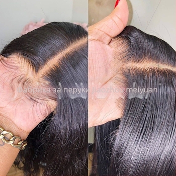 Перука с предна дантела, естествен стил, термоустойчиви синтетични влакна, за жени