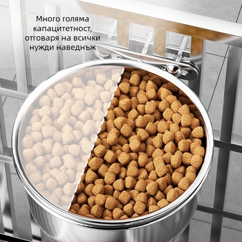 3143 Закачена купа за хранене на домашни любимци от неръждаема стомана, против разлив, за кучета и котки