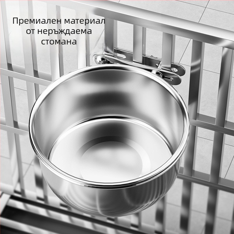 3143 Закачена купа за хранене на домашни любимци от неръждаема стомана, против разлив, за кучета и котки