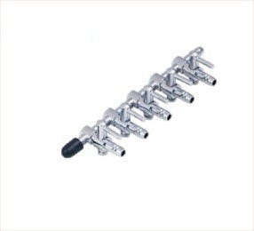 Аквариумен разпределител за кислородна тръба от неръждаема стомана със разделител и клапан за регулация на въздуха