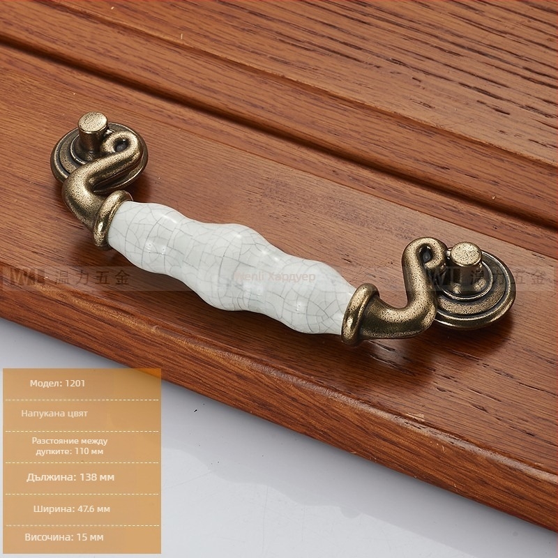 Дръжка Crack Handle за обувен шкаф – цинкова сплав, леене под налягане, европейски стил, античен хардуер