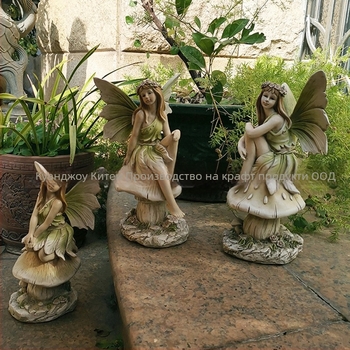 Градинска фея-фигура — Qite Art, карикатурна скулптура от синтетична смола, пластмаса/смола, картонена опаковка