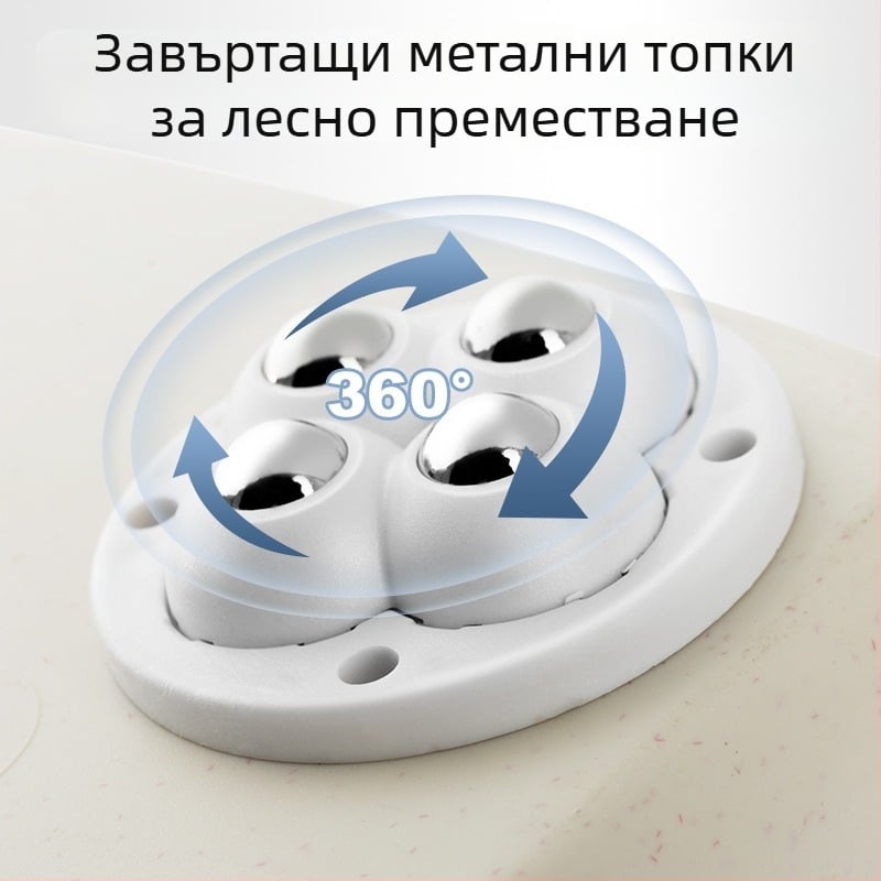 Долен универсален комплект колелца за кутия за съхранение (4 колела), самозалепваща пластмасова основа