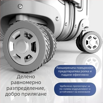 Покривало за колелото на багаж — защитно гумено покритие за куфар, замества безшумно универсално колело, силиконово уплътнение, ABS материал, пролет 2025