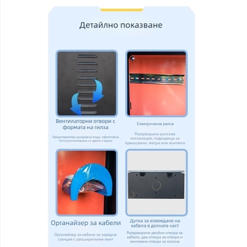 Шкаф за защита на EV зарядно за вътрешен/външен монтаж на колона – 3 вериги, 3 реда превключватели, корпус от студено валцувана стомана, ниво на защита 43, номинален ток 21 A