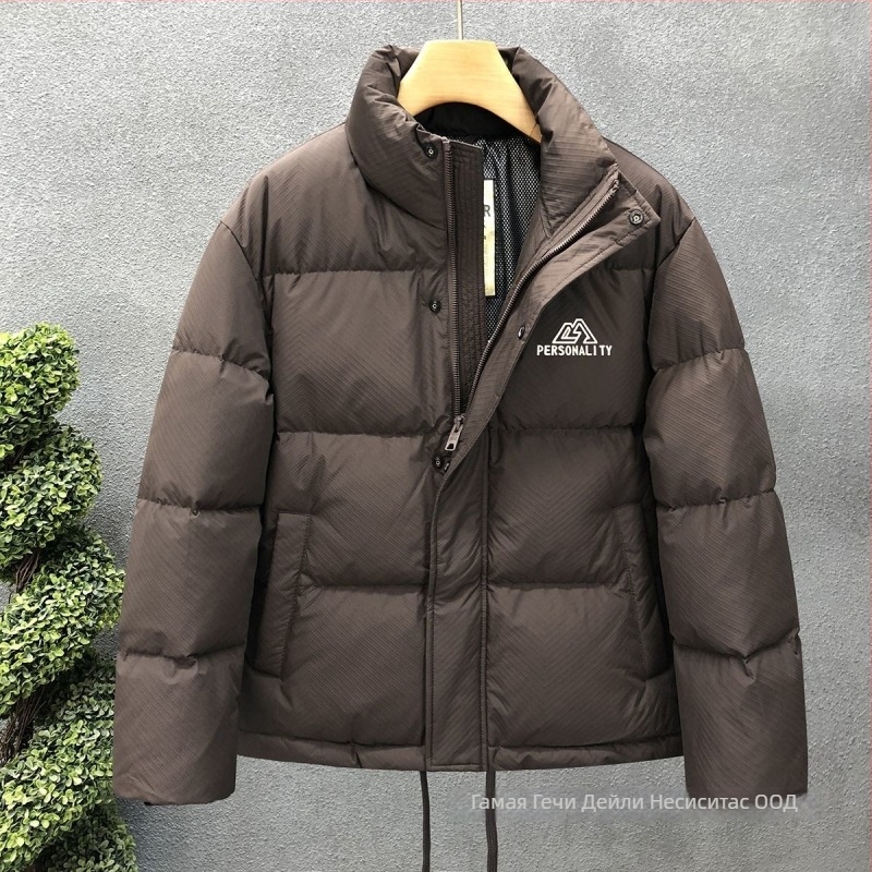 Мъжко пухено яке с качулка и стояща яка, 100% бял гъши пух, пухова плътност 550, удължен модел