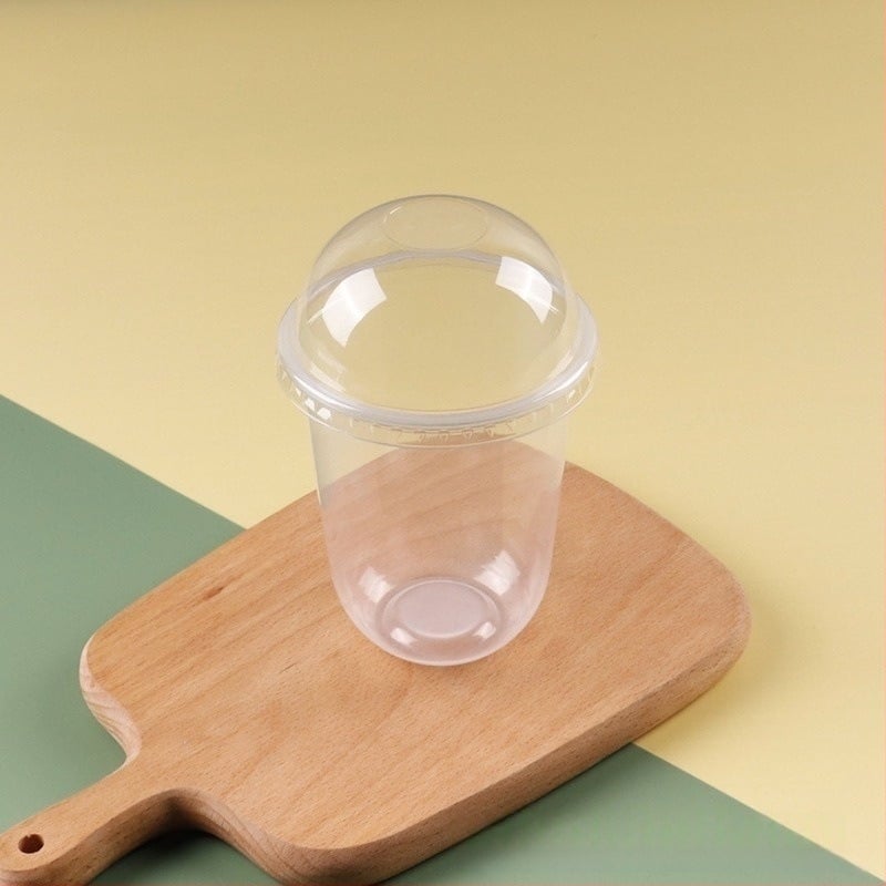 Bobo Cup PET пластмасова чаша с капак, вилица и лъжица, пакет стикери, възможност за печат на лого