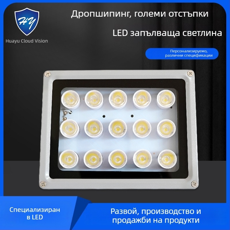 LED светлина за видеонаблюдение на пътища и паркинги — IP66, 12V/AC24V/AC220V, 15–100W, 2400–4200 lm