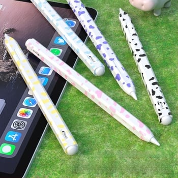 Защитен калъф за Apple Pencil 2, силиконов с кравешки принт — удароустойчив, износоустойчив и защита при изпускане