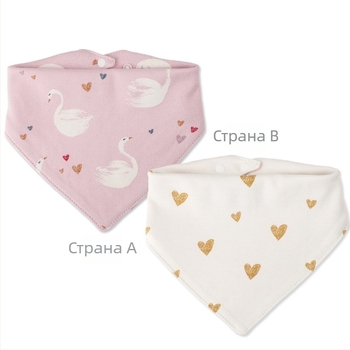 Бебешки триъгълен лигавник с карикатурен принт, чист памук >95%, водоустойчив, за новородени 0–1 година