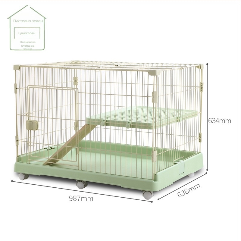 Клетка за зайци с много нива за вътрешно ползване, марка Chuangyi, конструкция от пластмаса и метална тел