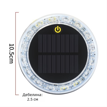 LED задна светлина за автомобил – соларно захранване, без кабели, модел Solar flash tail light, 3.7V, корпус LED PC