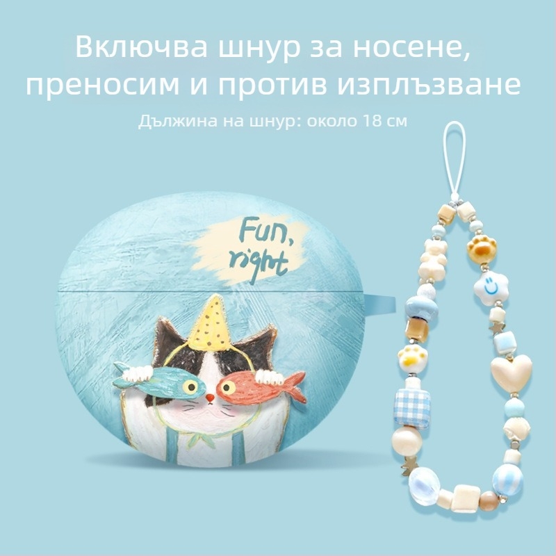 Huawei FreeBuds 5i/6i калъф за слушалки – клип-стил, звезден карикатурен герой, TPU мек корпус със спрей-покритие