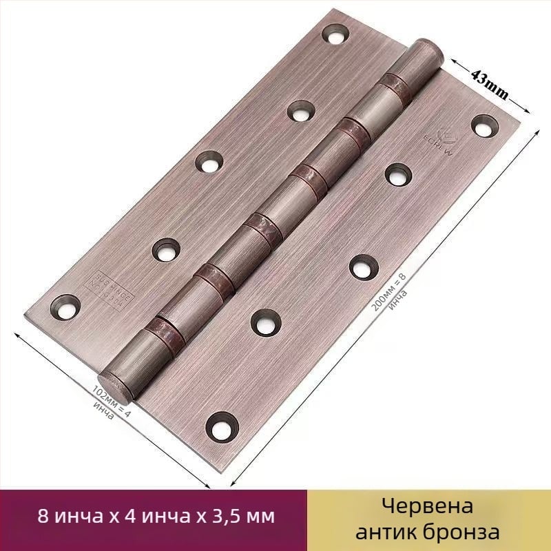 Шарнир за врати с лагер, неръждаема стомана, полирана повърхност, дебелен дизайн, модерен стил