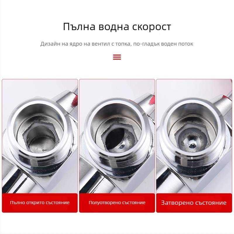 Ъглов клапан, 304 неръждаема стомана, ротационен монтаж, за система за топла вода, тегло 150 г