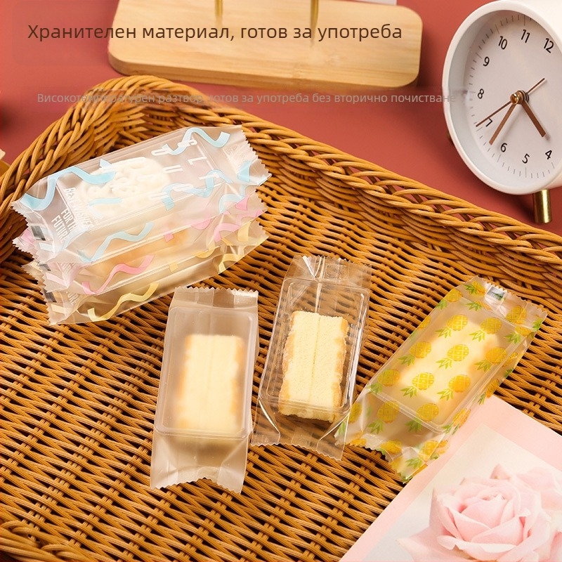 Пакет за опаковка на ананасов кейк, прозрачен, гравюрен печат, композитен материал, самозалепващ/машинно запечатващ