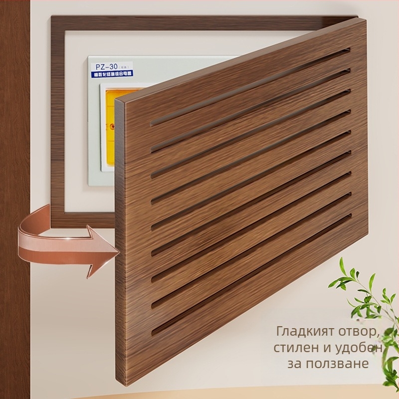 Дървена декоративна обложка за нисковолтов шкаф, без пробиване, рамкова, за електромер и кабелна кутия, модерна минималистична картина за окачване