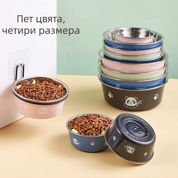 Mengdi неръждаема стомана – съд за домашни любимци с антиподхлъзване, чиния за кучета и котки, произход Taizhou, Zhejiang