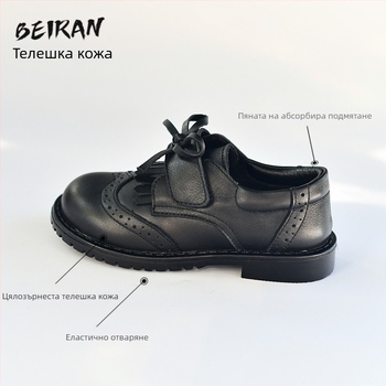 Барокова Лолита обувки за момичета, кожа горна част, EVA стелка, гумена подметка, закопчаване с велкро