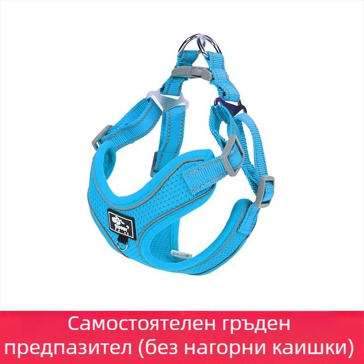 Гръдна презрамка за кучета, регулируема, въжен дизайн, полиестер (Материал: полиестер; Категория: гръдна презрамка; Разширяема: Да)