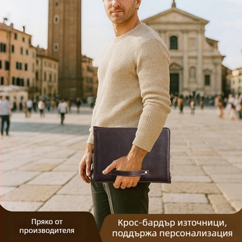 Contacts family Компютърна чанта за MacBook Pro/Air, естествена кожа, частна марка