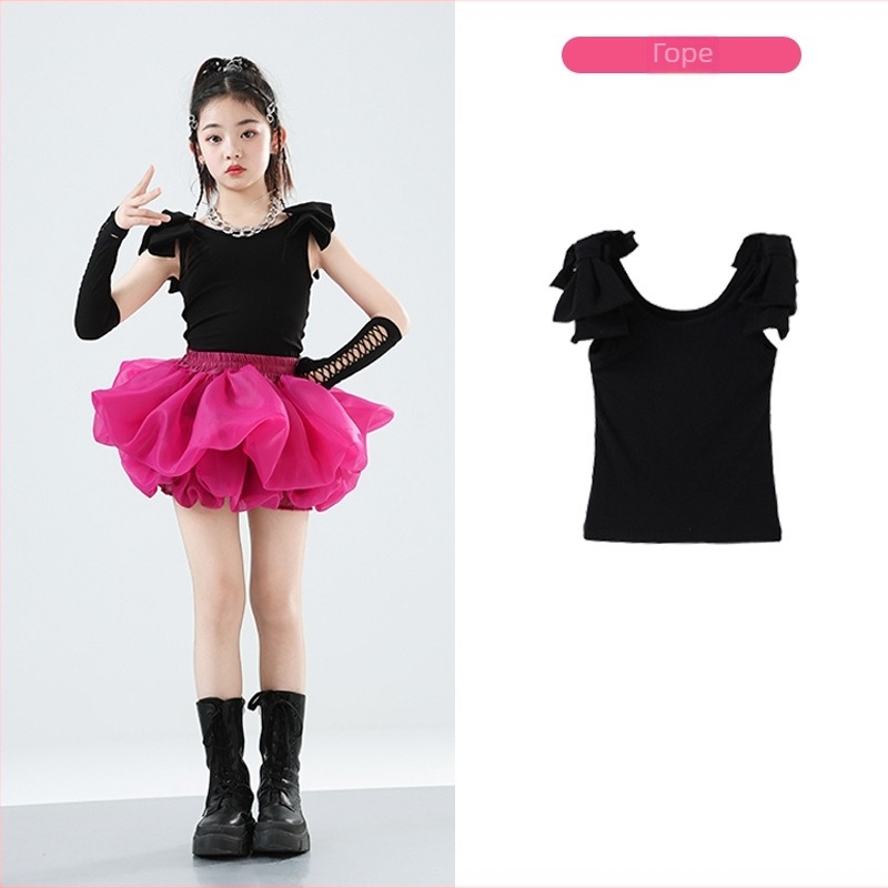 Детски джаз танцов костюм с балонена пола – женски сценичен балет костюм за деца над 8 години, лято