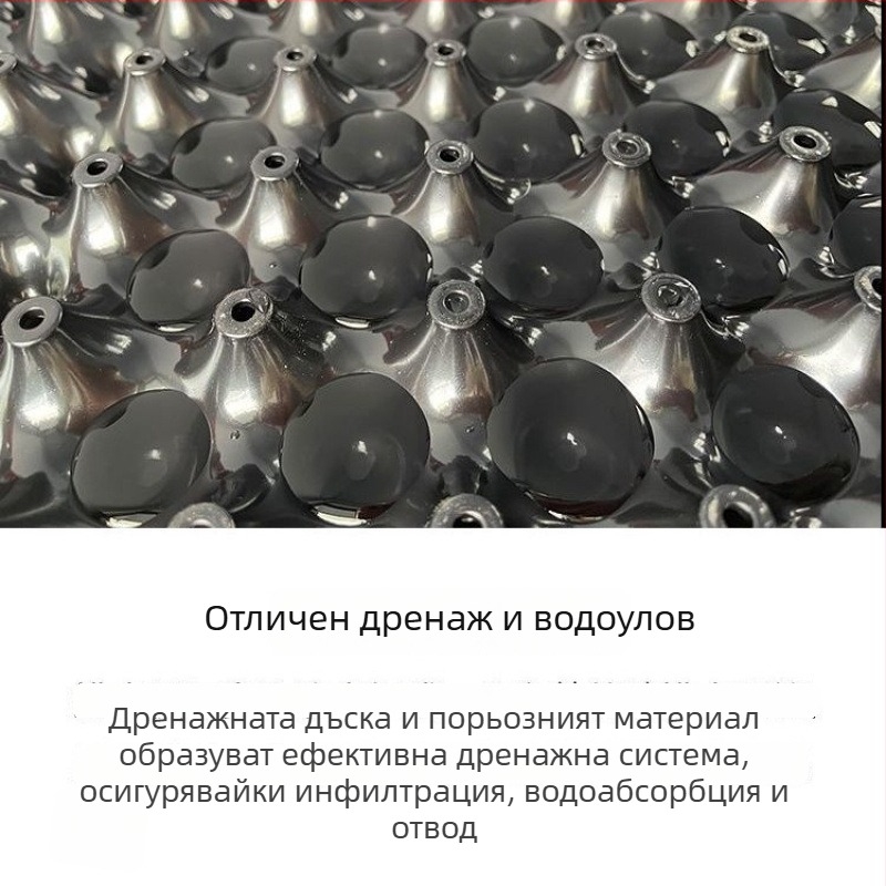 Дренажна дъска за покривни градини с коренов бариер – пластмасова хидрофобна дренажна дъска за цветарници и градински езера