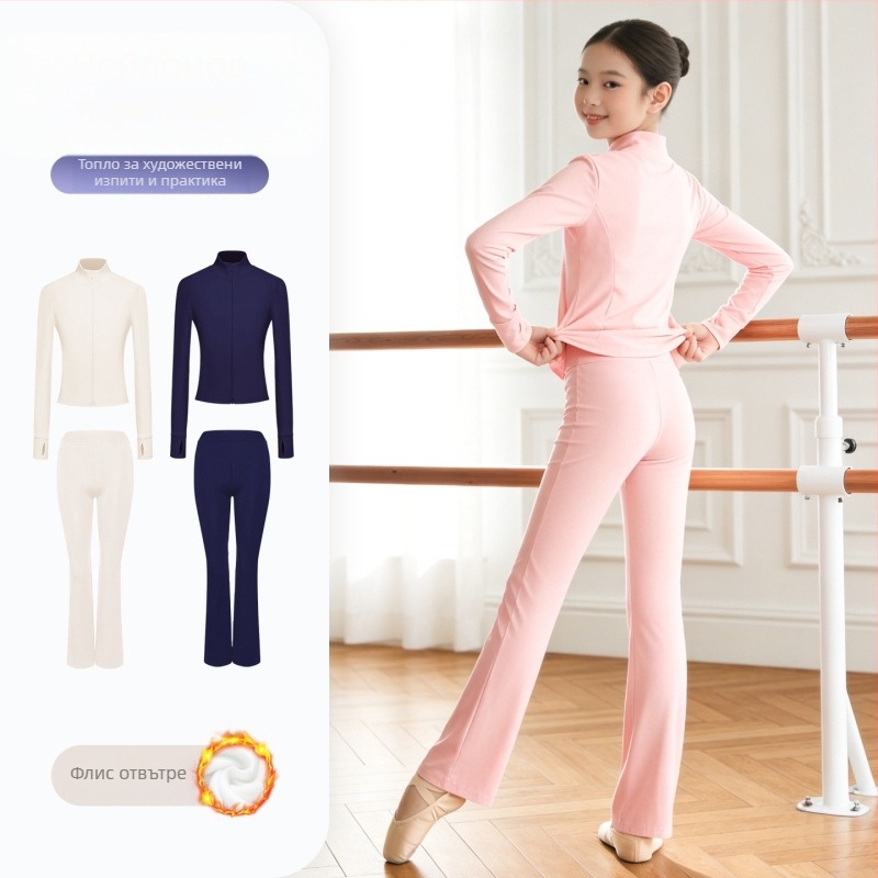 Детско сценично облекло за танци за момичета – основна материя: нейлон; тъкан: полиестер; възраст: 8+ години; зима 2025.