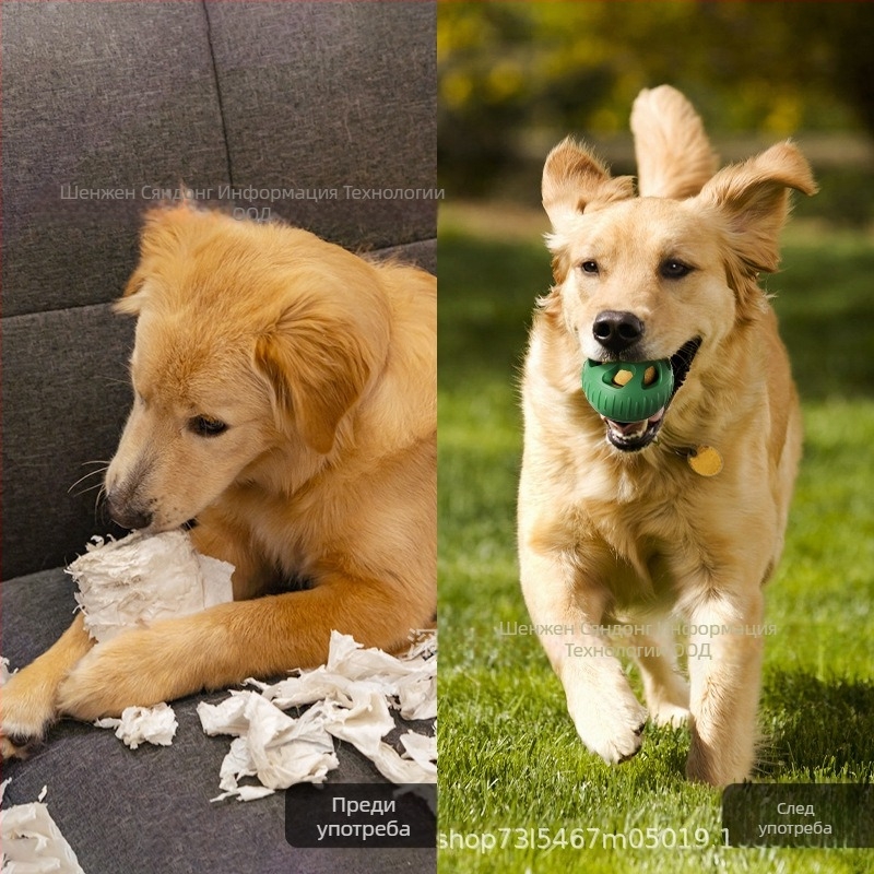 Силиконова дъвкателно-хранителна играчка за кучета с топка за хранене и изтичане на храна, марка Enjoy the movement