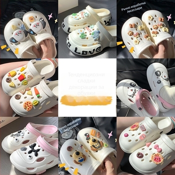 3D цвете украса за обувки, DIY аксесоар за джапанки и ежедневни обувки, модел PJ001, стил Duoduo