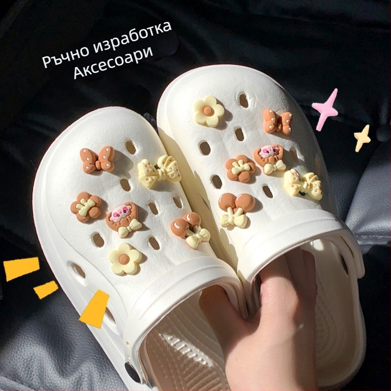 3D цвете украса за обувки, DIY аксесоар за джапанки и ежедневни обувки, модел PJ001, стил Duoduo