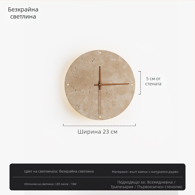 Стенно осветително тяло: лампа със мраморен абажур и корпус, LED източник, модерен минималистичен стил, съвместимо с Mijia Smart и TmallGenie